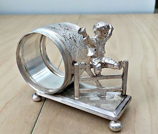 Antique Victorian Silverplate Napkin Ring Holder By Rogers Brothers 308
