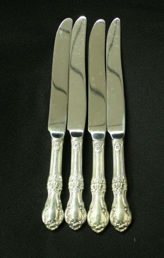 Set Of 4 International Sterling Wild Rose French Hollow Knife 9 5/8 " (no Mono)