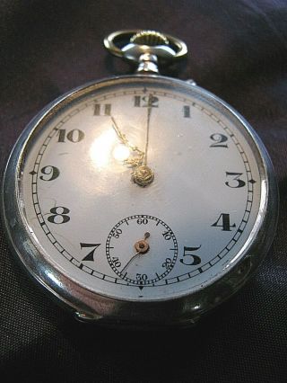 Victorian Solid Silver Swiss Pocket Watch -