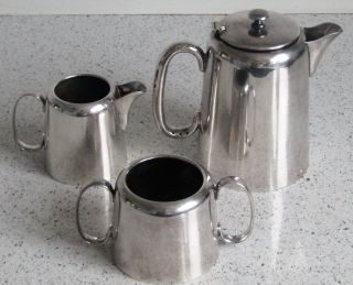 Vgc Vintage De Montfort Silver Plated 3 Piece Tea Set Teapot Sugar Bowl Milk