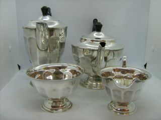 Vintage 4 piece silver plated A1 Sheffield tea / coffee set scalloped sides 4