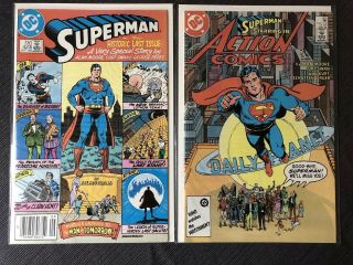 Superman 423 & Action Comics 583 Vf " Whatever Happened To The Man Of Tomorrow "