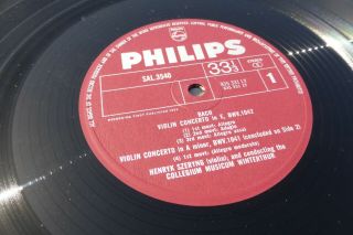 Henryk Szeryng Bach Violin Concertos Philips Plum Stereo SAL 3540 UK ED1 Rare LP 2