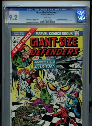 Giant - Size Defenders 3 Cgc 9.  2 1st Appearance Of Korvac And More