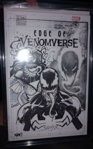 Edge Of Venomverse 1 Art,  W/coa ; Land,  Texeira,  Bagley,  Gorham