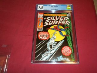 Silver Surfer 14 Marvel 1970 Cgc 7.  5 Comic Spider - Man White Pages Wow