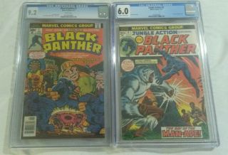 Black Panther 1 Cgc 9.  2 & Jungle Action 5 Cgc 6.  0 (1st Solo App) - 2 Key Comics