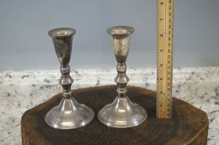 Vintage Pair Duchin Creation Sterling Weighted Candlestick Candle Holder 6 1/2 "