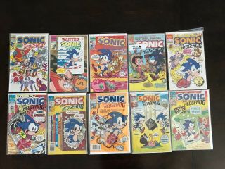 Sonic The Hedgehog Archie Comic Book First Issues 1 - 10 Set.