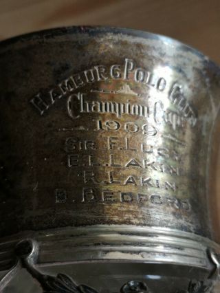Antique Silver Top Polo Trophy,  Hamburg Polo Club 1909