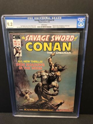 Savage Sword Of Conan 4 Cgc 9.  2 White Pgs Aug 1974 Marvel Comics B&w Mag Curtis