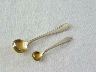 Two Vintage Tiffany & Co M Sterling Silver Salt Condiment Spoons