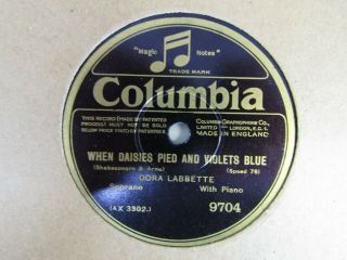 Vintage Columbia Records 78 Rpm 12 " When Daisies Pied And Violets Blue