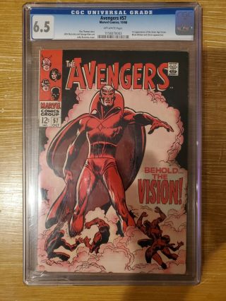 The Avengers 57 Cgc 6.  5 First Vision