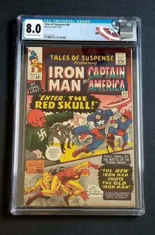 Tales Of Suspense 65 • Hi Grade Cgc 8.  0 • 1st S.  A.  Red Skull •avengers End Game