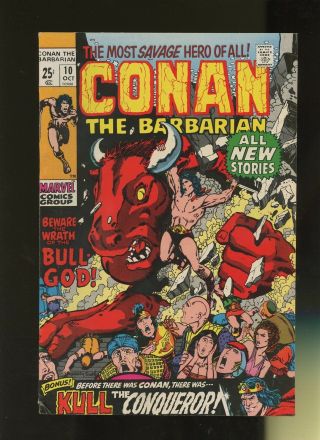 Conan The Barbarian 10 Vg/fn 5.  0 1 Book Marvel Barry Smith Vol.  1 The King