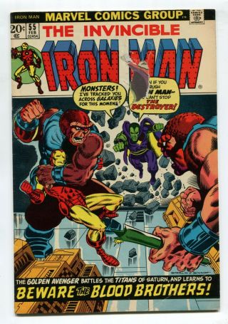 1973 Marvel Iron Man 55 1st Appearance Of Thanos Vg - B2