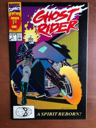 Ghost Rider 1 (1990) 9.  4 Nm Marvel Key Issue Comic Book Danny Ketch