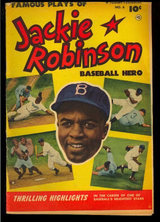 Jackie Robinson 6 Photo Cover Golden Age Fawcett Comic 1952 Vg
