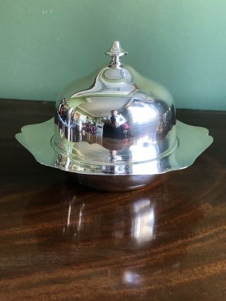 Silver Plated Muffin Dish Lee &wigfull Lid Trophy Antique Entrée Chafing Serving