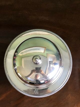 Silver Plated Muffin Dish Mappin & Webb Lid Monogram Antique Entrée Chafing Bowl 4