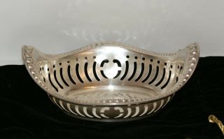 Vintage Sterling Reticulated Large Nut Candy Dish (2472)