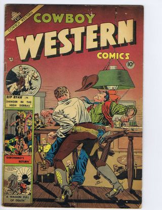 Cowboy Western Comics 46 (gvg) 1953 Charlton Outer Space Rip Ryan (c 24631)