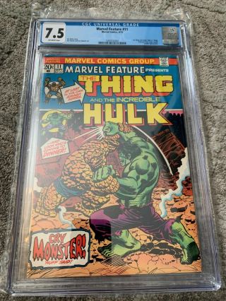 Marvel Feature 11 1973 Cgc 7.  5 1st Thing Solo Book Hulk Vs Thing