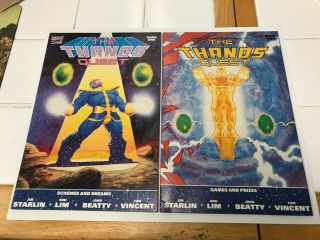 The Thanos Quest Book 1 One & 2 Two Set 1990 Avengers Infinity War Endgame