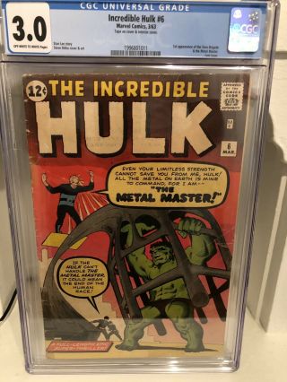 Incredible Hulk 6 Cgc Silver Age Comic Book Marvel Case