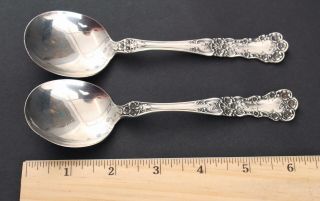 2 Authentic Gorham Buttercup Sterling Silver Flatware Ice Cream Dessert Spoons