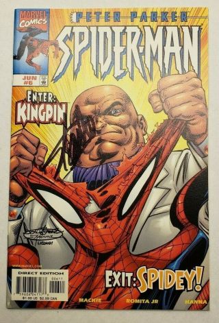 Signed Stan Lee Peter Parker Spiderman 6 300 129 Marvel 361 238 101 Nm