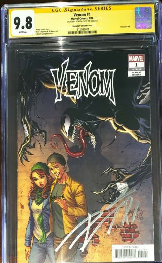 Venom 1 Campbell Variant Cover Cgc Ss 9.  8 Signed By Donny Cates
