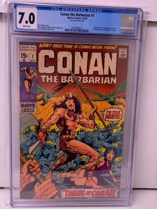 Conan The Barbarian 1 Cgc 7.  0 1st Issue (1970) Barry Smith Newly Graded Wp