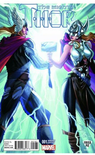 The Mighty Thor 1 - Fried Pie Variant J.  Scott Campbell - Jane Foster