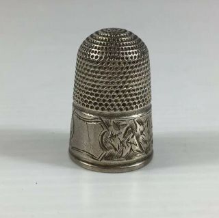 Antique 1895 Henry Griffith & Sons Solid Silver Thimble Size 15