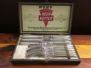 Antique E.  C.  Simmons Hardware Co.  Keen Kutter Silverplate Flatware No.  12