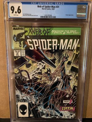 Web Of Spider - Man 31 Cgc 9.  6 Kraven Appearance Marvel Comics 1987