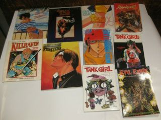 (10) Comic Graphic Novels Anime Manga - Tank Girl,  Sexy Two,  Deadly Daliance,  Etc