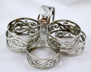 Maricelo Mexico Sterling Silver Napkin Rings Set Of 6