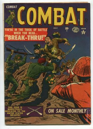1952 Atlas Combat 2 Russ Heath Cover & Art Golden Age War Comic Fine Unpressed