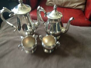 Vintage 4 Piece Silver Plated Teapot Set