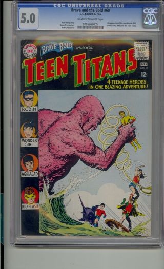 Brave And The Bold 60 Cgc 5.  0 1st Donna Troy Wonder Girl Teen Titans Silver Age