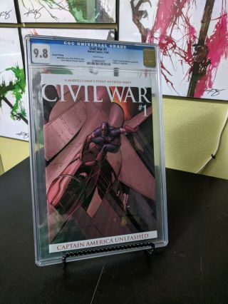 Marvel Civil War 1 2nd Print Captain America Unleashed Millar / Mcniven Cgc 9.  8