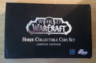 World Of Warcraft Rare Horde Collectible Coin Set 24kt Gold Silver Copper Layer