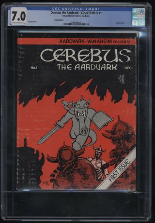 Cerebus The Aardvark 1 Counterfeit Cgc 7.  0 Ow - W Pgs 1st Appearance Cerebus