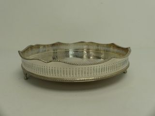 (ref288ax) Sheffield Silver Plate On Copper Galleried Tray