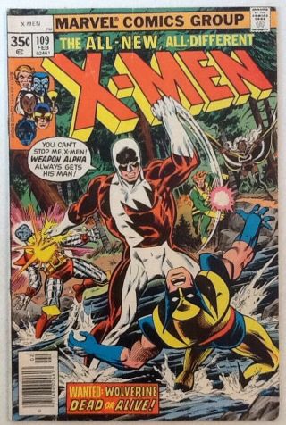 Uncanny X - Men 109,  (marvel,  Feb 1978),  Vg 4.  0 1st Appearance Vindicator Key