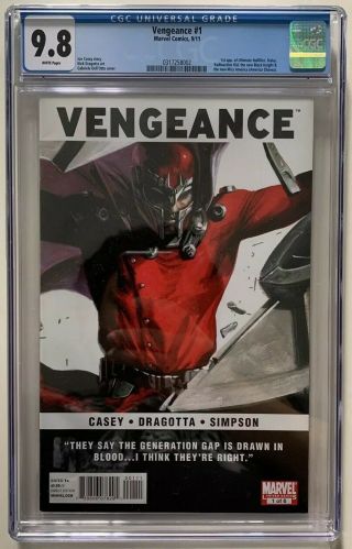 Vengeance 1 Cgc 9.  8 2011 1st Appearance America Chavez Dell’otto Cover Magneto