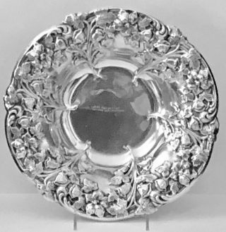 Vintage Silverplate 11” Centerpiece Serving Bowl Flower Floral Bouquet Border
